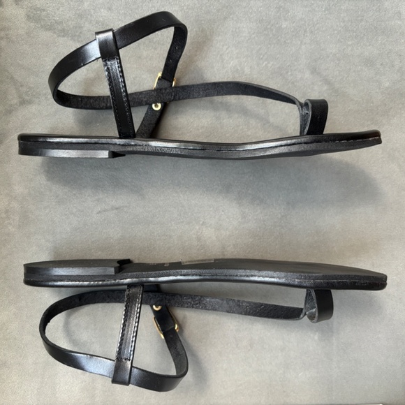 Strappy black leather sandals - Picture 5 of 8